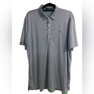 RLX Green and Purple Striped Top polo shirt men XL performance golf outdoors
